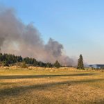 
              In this photo provided by Marshall Potts Music, the Sparks Lake wildfire burns in Kamloops, British Columbia, on Wednesday, June 30, 2021.  (Courtesy of Marshall Potts Music via The Canadian Press via AP)
            