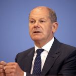 
              Federal Minister of Finance Olaf Scholz attends a press conference on federal flood aid in Berlin, Germany, Wednesday, July 21, 2021. (AP Photo/Axel Schmidt, Pool)
            