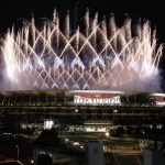 
              Fireworks illuminate over the National Stadium during the opening ceremony of the 2020 Summer Olympics, Friday, July 23, 2021, in Tokyo. (AP Photo/Shuji Kajiyama)
            