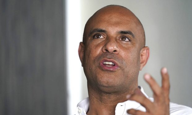 Laurent Lamothe, a former prime minister of Haiti, speaks during an interview in Miami Beach, Fla.,...
