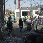 
              Volunteers participate in the cleaning efforts at Soweto's Diepkloof mall outside Johannesburg, South Africa, Thursday July 15, 2021. A massive cleaning effort has started following days of violence in Gauteng and KwaZulu-Natal provinces. The violence erupted last week after Zuma began serving a 15-month sentence for contempt of court for refusing to comply with a court order to testify at a state-backed inquiry investigating allegations of corruption while he was president from 2009 to 2018. (AP Photo/Jerome Delay)
            