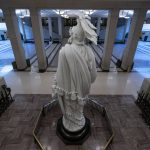 
              This June 30, 2021, photo shows the Capitol Visitor Center in Washington. The U.S. Capitol is still closed to most public visitors. It's the longest stretch ever that the building has been off-limits in its 200-plus year history. (AP Photo/Alex Brandon)
            