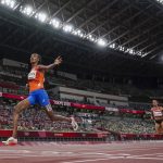 
              Sifan Hassan, of the Netherlands, wins the women's 10,000-meter run final at the 2020 Summer Olympics, Saturday, Aug. 7, 2021, in Tokyo. (AP Photo/David J. Phillip)
            