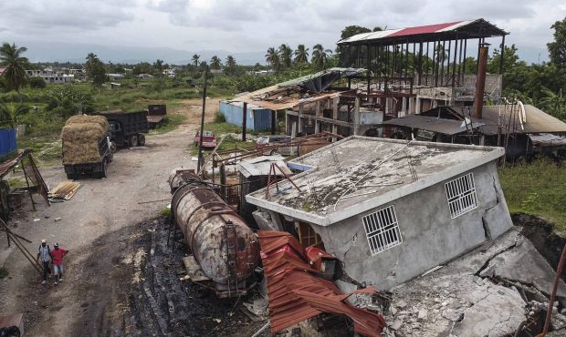 Machinery sits at the Etheuss vetiver oil factory after it was made inoperable by the 7.2 magnitude...