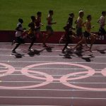 
              Runners compete in a heat of the men's 1,500-meters at the 2020 Summer Olympics, Tuesday, Aug. 3, 2021, in Tokyo. (AP Photo/Francisco Seco)
            