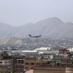 
              U.S military aircraft takes off at the Hamid Karzai International Airport in Kabul, Afghanistan, Saturday, Aug. 28, 2021.  The massive U.S.-led airlift was winding down Saturday ahead of a U.S. deadline to withdraw from Afghanistan by Tuesday. Most allies have completed their own airlifts and flown out after 20 years of deployment in the country. (AP Photo/Wali Sabawoon)
            