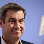 
              Christian Social Union (CSU) party leader Markus Soeder attends a news conference in Berlin, Germany, Sept. 28, 2021. (Hannibal Hanschke/Pool Photo via AP)
            