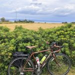 
              A bicycle rests against a hedge by the St. Lawrence River on Route Verte 1, one of Quebec’s prime long-distance bicycling routes, outside the village of Kamouraska, on Sept. 8, 2021. The route takes cyclists through a tapestry of storybook villages, canola fields and hedgerows of wild roses along a broad expanse of the St. Lawrence River. It’s once again accessible to Americans and other outsiders as long as they’re vaccinated and meet the other conditions for admission into Canada in the COVID era. (AP Photo/Calvin Woodward)
            