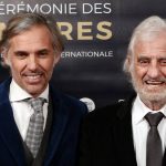 
              FILE - In this Feb. 5, 2018 file photo, French actor Jean-Paul Belmondo, right, and his son Paul Belmondo pose during a photocall prior to the 23rd Lumieres awards ceremony in Paris. French New Wave actor Jean-Paul Belmondo has died, according to his lawyer’s office on Monday Sept. 6, 2021. (AP Photo/Francois Mori, File)
            