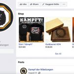 
              This image captured from the Battle of the Nibelungs Facebook page on Friday, Sept. 24, 2021 shows items for sale featuring the right-wing extremist group’s name and logo. The Battle of the Nibelungs, or Kampf der Nibelungen, is the premiere martial arts brand in Europe for right-wing extremists. German authorities have twice banned their signature tournament. But the group still maintains multiple pages on Facebook, Instagram and YouTube, which they use to spread their ideology, draw in recruits and make money. (AP Photo)
            