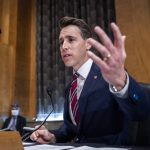 Sen. Josh Hawley, R-Mo., questions Secretary of Homeland Security Alejandro Mayorkas during a Senate Homeland Security and Governmental Affairs Committee hearing, Tuesday, Sept. 21, 2021 on Capitol Hill in Washington. (Jim Lo Scalzo/Pool via AP)