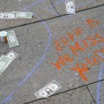 
              FILE - In this Aug. 9, 2021, file photo, the outline of a protester's body with a message is seen on the sidewalk outside the courthouse where the Purdue Pharma bankruptcy is taking place in White Plains, N.Y. A federal bankruptcy judge on Wednesday, Sept. 1, gave conditional approval to a sweeping, potentially $10 billion plan submitted by OxyContin maker Purdue Pharma to settle a mountain of lawsuits over its role in the opioid crisis that has killed a half-million Americans over the past two decades. (AP Photo/Seth Wenig, File)
            