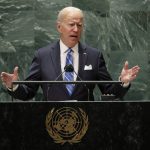 
              U.S. President Joe Biden speaks during the 76th Session of the United Nations General Assembly at U.N. headquarters in New York on Tuesday, Sept. 21, 2021.  (Eduardo Munoz/Pool Photo via AP)
            