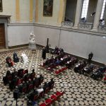 
              Pope Francis delivers his speech during a meeting with Hungary's bishops, at Budapest's Museum of Fine Arts, Sunday, Sept. 12, 2021. Francis is opening his first foreign trip since undergoing major intestinal surgery in July, embarking on an intense, four-day, two-nation trip to Hungary and Slovakia that he has admitted might be overdoing it. (AP Photo/Gregorio Borgia)
            