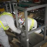 
              ITER project workers build components in Saint-Paul-Lez-Durance, France,  Thursday, Sept. 9, 2021. Scientists at the International Thermonuclear Experimental Reactor in southern France took delivery of the first part of a massive magnet so strong its American manufacturer claims it can lift an aircraft carrier. (AP Photo/Daniel Cole)
            