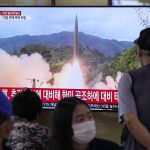 
              People watch a TV showing a file image of North Korea's missile launch during a news program at the Seoul Railway Station in Seoul, South Korea, Tuesday, Sept. 28, 2021. North Korea on Tuesday fired a suspected ballistic missile into the sea, Seoul and Tokyo officials said, the latest in a series of weapons tests by Pyongyang that raised questions about the sincerity of its recent offer for talks with South Korea. (AP Photo/Ahn Young-joon)
            