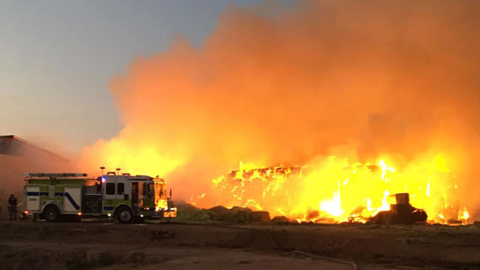 Tuesday morning hay bale fire sends smoke into air across East Valley