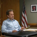 
              This image released by Hulu shows Peter Sarsgaard in a scene from "Dopesick," an eight-part miniseries about America’s opioid crisis, premiering Wednesday with three episodes. (Gene Page/Hulu via AP)
            