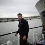 
              Pierre Yves Dachicourt, a French fisherman poses during a interview on his boat at the port of Boulogne-sur-Mer, northern France, Friday, Oct. 15, 2021. France wants more fishing licenses from London, but the UK is holding back. Britain's Brexit minister accused the EU of wishing failure on its former member and of badmouthing the U.K. as a country that can't be trusted. (AP Photo/Christophe Ena)
            
