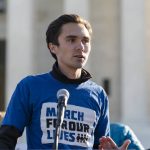 
              Parkland survivor and activist David Hogg speaks during a rally outside of the U.S. Supreme Court in Washington, Wednesday, Nov. 3, 2021. The Supreme Court is set to hear arguments in a gun rights case that centers on New York's restrictive gun permit law and whether limits the state has placed on carrying a gun in public violate the Second Amendment. (AP Photo/Jose Luis Magana)
            