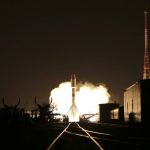 
              In this photo provided by the  Roscosmos Space Agency Press Service, the Soyuz rocket blasts off from the launch pad at Russia's space facility in Baikonur, Kazakhstan, Wednesday, Nov. 24, 2021. A Russian rocket blasted off successfully on Wednesday to deliver a new docking module to the International Space Station. The Soyuz rocket lifted off as scheduled at 6:06 p.m. (1306 GMT) from the Russian launch facility in Baikonur, Kazakhstan, carrying the Progress cargo ship with the Prichal (Pier) docking module attached to it. (Roscosmos Space Agency Press Service photo via AP)
            