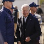 
              President Joe Biden greets members of the United States Coast Guard at the United States Coast Guard Station Brant Point in Nantucket, Mass., Thursday, Nov. 25, 2021. after virtually meeting with service members from around the world to thank them for their service and wish them a happy Thanksgiving. (AP Photo/Carolyn Kaster)
            