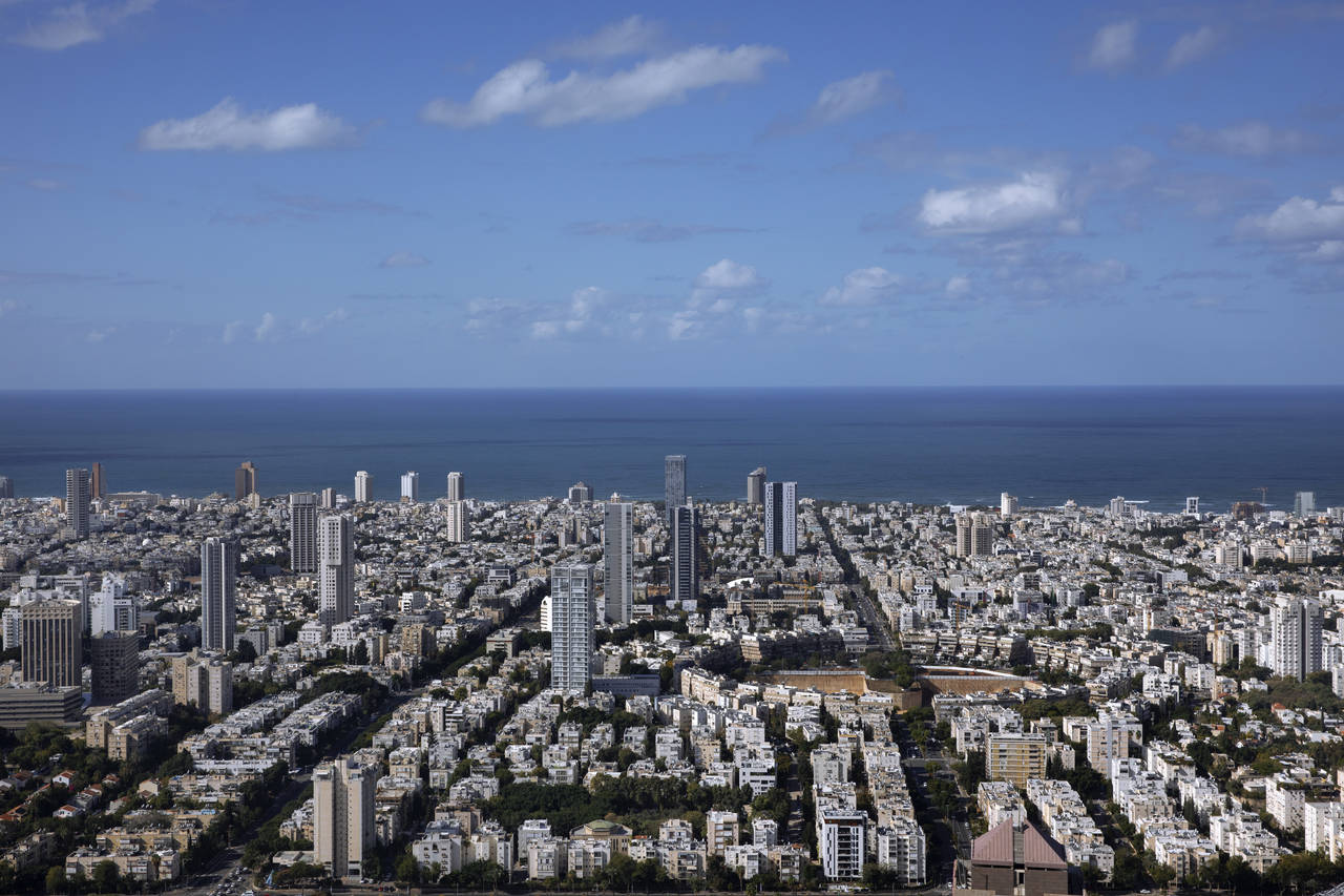 A general view shows the center of Tel Aviv, Israel, Thursday, Dec. 2, 2021. Residents of Israel's ...