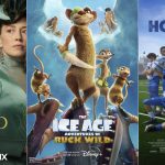 
              This combination of photos shows promotional art for "The Gilded Age," a series premiering Jan. 24 on HBO Max, “The Ice Adventures of Buck Wild,” premiering Friday, Jan. 28, on Disney+, and “Home Team,” which debuts Friday, Jan. 28, on Netflix. (HBO Max/Disney+/Netflix via AP)
            