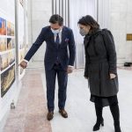 
              In this photo provided by Ukrainian Foreign Ministry Press Office, Ukrainian Foreign Minister Dmytro Kuleba, left, and German Foreign Minister Annalena Baerbock visit an exhibition prior to their talks in Kyiv, Ukraine, Monday, Jan. 17, 2022. (Ukrainian Foreign Ministry Press Office via AP)
            
