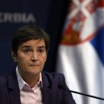 
              Serbian Prime Minister Ana Brnabic speaks during a press conference in Belgrade, Serbia, Thursday, Jan. 20, 2022. Trying to defuse protests by environmentalists, Serbia's populist government declared Thursday it is canceling all rights that would help mining giant Rio Tinto launch a lithium mine in the Balkan country. (AP Photo/Darko Vojinovic)
            