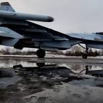 
              In this photo taken from video and released by the Russian Defense Ministry Press Service on Thursday, Jan. 27, 2022, a Russian Su-35S fighter jets taxies after landing on an airfield in Belarus to attend a Russia-Belarus military drills. Russia has launched a series of military drills: Motorized infantry and artillery units in southwestern Russia practiced firing live ammunition, warplanes in Kaliningrad on the Baltic Sea performed bombing runs, dozens of warships sailed for training exercises in the Black Sea and the Arctic, and Russian fighter jets and paratroopers arrived in Belarus for joint war games. (Russian Defense Ministry Press Service via AP)
            