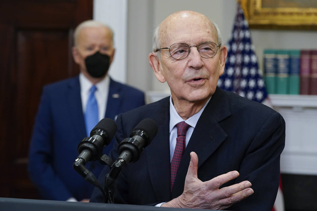 Supreme Court Associate Justice Stephen Breyer announces his retirement in the Roosevelt Room of th...