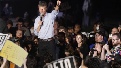 FILE - Texas Democrat gubernatorial candidate Beto O'Rourke speaks during a campaign event in Fort ...