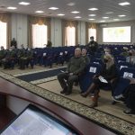 
              In this photo provided by Ukrainian National Guard Press Office Canada's Minister of Foreign Affairs Melanie Joly, second from right, listens to a Canadian instructor's report during her visit to the National Guard base close to Kyiv, Ukraine, Tuesday, Jan. 18, 2022. (Ukrainian National Guard Press Office via AP)
            