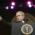 
              FILE - Then-President Bush addresses the NAACP national convention, July 20, 2006, in Washington. Bush affirmed his support for Congress' reauthorization of the landmark Voting Rights Act of 1965. (AP Photo/Pablo Martinez Monsivais, File)
            