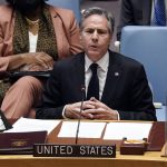 
              U.S. Secretary of State Antony Blinken addresses the United Nations Security Council, Thursday, Feb. 17, 2022. (AP Photo/Richard Drew)
            