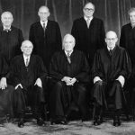 
              FILE - With the addition of the Supreme Court's newest member, Associate Justice Sandra Day O' Connor, top row right, the high court sits for a new group photograph in 1982 in Washington. Seated from left are Associate Justice Thurgood Marshall; Associate Justice William Brennan Jr.; Chief Justice Warren Burger, Associate Justice Byron White and Associate Justice Harry Blackmun. Standing from left, Associate Justice John Paul Stevens, Associate Justice Lewis Powell, Associate Justice William Rehnquist and Associate Justice Sandra Day O' Connor. (AP Photo, File)
            