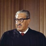 
              FILE - Supreme Court Associate Justice Thurgood Marshall poses for a photo in Washington, Oct. 24, 1967. Marshall joined the Supreme Court in 1967 as the court's first Black justice. (AP Photo/Charles Tasnadi, File)
            