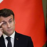 
              French President Emmanuel Macron gestures while speaking during a joint news conference with Ukrainian President Volodymyr Zelenskyy following their talks in Kyiv, Ukraine, Tuesday, Feb. 8, 2022. Diplomatic efforts to defuse the tensions around Ukraine continued on Tuesday with French President Emmanuel Macron arriving in Kyiv the day after hours of talks with the Russian leader in Moscow yielded no apparent breakthroughs. (AP Photo/Efrem Lukatsky)
            