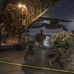 
              This photo provided by the French Army shows French soldiers leaving in a cargo plane as French troops arrive in Constanta, a Black Sea port, eastern Romania, Monday, Feb.28 2022. France announced last Friday it will deploy 500 troops with armored vehicles as part of NATO forces to Romania after Russia's invasion of neighboring Ukraine. (French Army via AP)
            