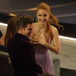 
              Andrew Garfield, left, and Jessica Chastain appear in the audience at the Oscars on Sunday, March 27, 2022, at the Dolby Theatre in Los Angeles. (AP Photo/Chris Pizzello)
            