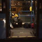 
              A boy from Ukraine sleeps on a bus after arriving at Keleti station in Budapest, Hungary, on Friday, March 18, 2022. UNHCR, the U.N. refugee agency, has said fighting that has followed Russia’s invasion of Ukraine on Feb. 24 has sparked Europe’s gravest refugee crisis since World War II. (AP Photo/Anna Szilagyi)
            