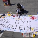 
              Drawings and slogans were put on the pavement in Belgrade's Republic square, Serbia, Thursday, March 24, 2022. A slogan ''Bye, bye Madeleine'' refers to former U.S. secretary of state Madeleine Albright.A monument in Kosovo, a snake named after her in Serbia. Madeleine Albright was either loved or hated in the Balkans for her pivotal role during the southern European region's wars of the 1990s. Following the former U.S. secretary of state's death on Wednesday at age 84, how her legacy is viewed from the Balkans mostly depends on whether one was on the receiving or triggering end of the bloody breakup of the former Yugoslavia.  (AP Photo/Darko Vojinovic)
            