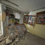 
              In this photo provided by Yurii Kochubei, a view of the damage after shelling inside a sports complex, in Kharkiv, Ukraine, Saturday, March 5, 2022.  An official in one of Ukraine's pro-Russia separatist region says Russian forces will observe a temporary cease-fire Sunday in two Ukrainian cities. An agreement to allow civilians to evacuate collapsed a day earlier amid continued shelling and the flight of refugees to neighboring nations. (Yurii Kochubei via AP)
            