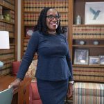 
              Judge Ketanji Brown Jackson, who is a U.S. Circuit Judge on the U.S. Court of Appeals for the District of Columbia Circuit, poses for a portrait, Friday, Feb., 18, 2022, in her office at the court in Washington. President Joe Biden on Friday nominated federal appeals court Judge Ketanji Brown Jackson to the U.S. Supreme Court, making her the first Black woman selected to serve on a court that once declared her race unworthy of citizenship and endorsed segregation. (AP Photo/Jacquelyn Martin)
            