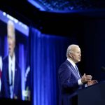 
              President Joe Biden speaks at the National League of Cities Congressional City Conference, Monday, March 14, 2022, in Washington. (AP Photo/Patrick Semansky)
            