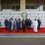 
              ECOWAS heads of states and other representative pose for a family photo during the fifth extraordinary summit in Accra, Ghana, Friday March 25, 2022. West African leaders held another summit on Mali after imposing regional sanctions in January on the country after its military leaders said they would stay in power for four more years instead of holding an election in February. (AP Photo/Misper Apawu)
            