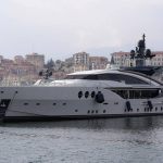 
              A view of the yacht "Lady M", owned by Russian oligarch Alexei Mordashov, at it is docked at Imperia's harbor, Italy, Saturday, March 5, 2022. European governments are moving against Russian oligarchs to pressure Russian President Vladimir Putin to back down on his war in Ukraine, seizing superyachts and other luxury properties from billionaires on sanctions lists. (AP Photo/Antonio Calanni)
            