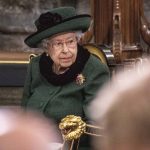 
              Britain's Queen Elizabeth II attends a Service of Thanksgiving for the life of Prince Philip, Duke of Edinburgh, at Westminster Abbey in London, Tuesday, March 29, 2022. (Richard Pohle/Pool via AP)
            
