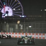 
              Mercedes driver Lewis Hamilton of Britain steers his car during the Formula One Grand Prix it in Jiddah, Saudi Arabia, Sunday, March 27, 2022. (AP Photo/Hassan Ammar)
            